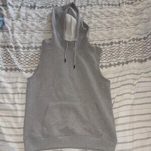 Zyia Active Men’s Large Hoodie Tank Gray Active Sweatshirt Muscle Tank